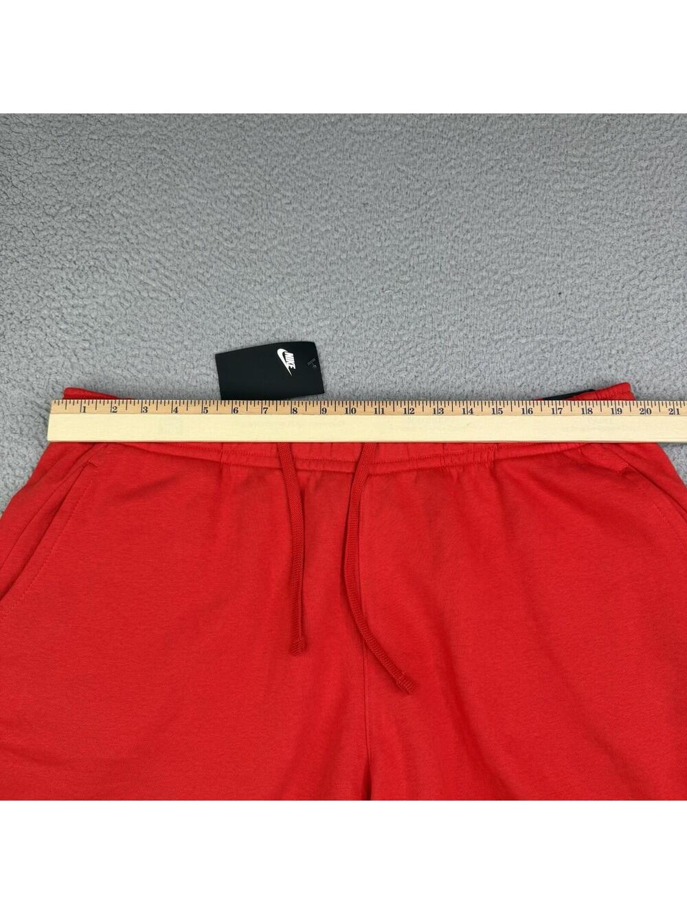 Nike "Just Do It" Logo Red Fleece Gym Workout Sweat Shorts Men's 2XL (40x9 )NWT - Picture 7 of 11